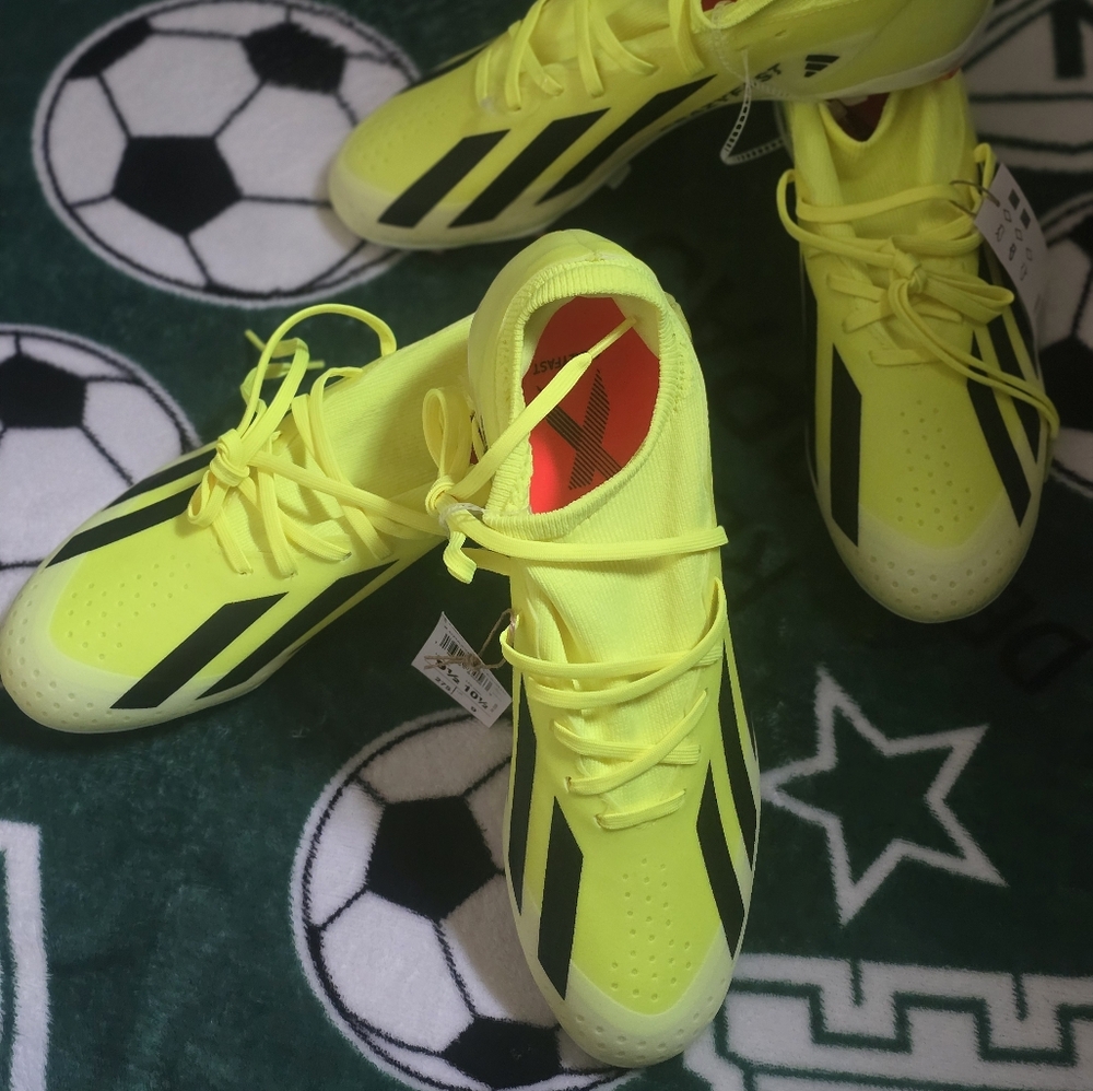 New soccer shoes with 50 labels each pair.